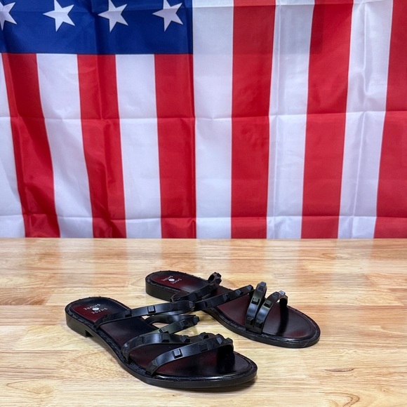 Shade & Shore Black Studded Sandals - Picture 1 of 7